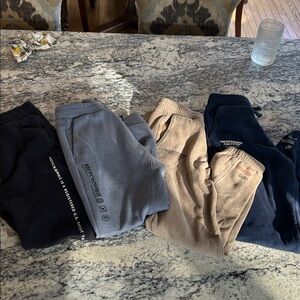 Abercrombie & Fitch Jogger Pants in Black, blue, Tan, and Navy
